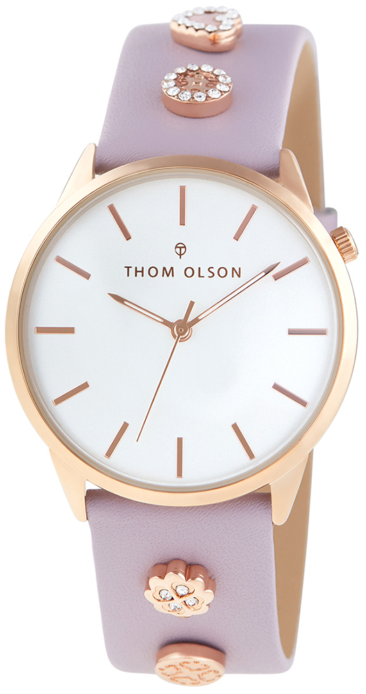 Montre Femme THOM OLSON CBTO017 - Cadran 34mm Gypse Rose, Bracelet Maille Or Rose, Mouvement Quartz, Neuve