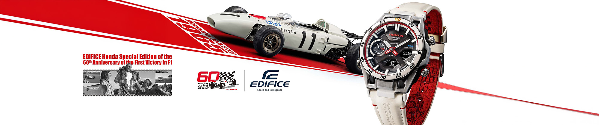 Casio Edifice x Honda ECB-2300HR-1AER - Edycja 60 lat pierwszego zwycięstwa F1