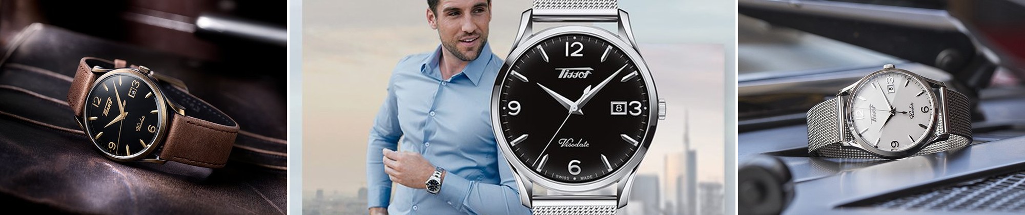 Eleganckie zegarki Tissot Heritage Visodate Quartz w stylu retro