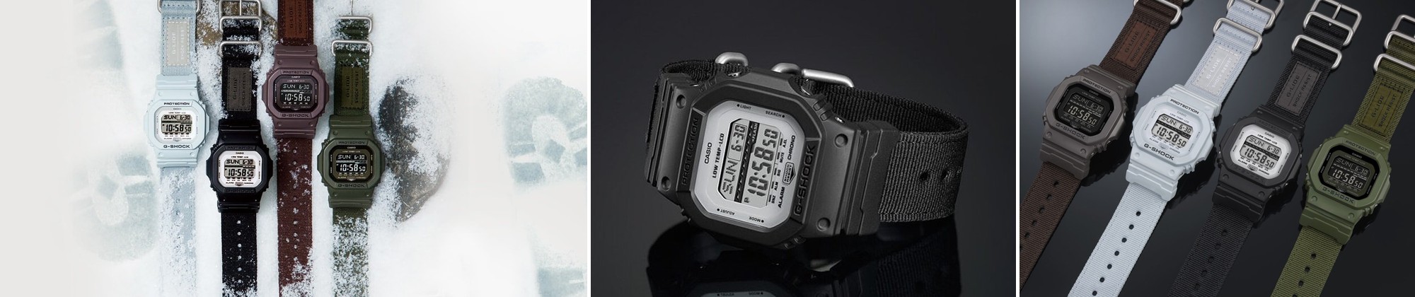 G-Shock G-Lide na parcianym pasku
