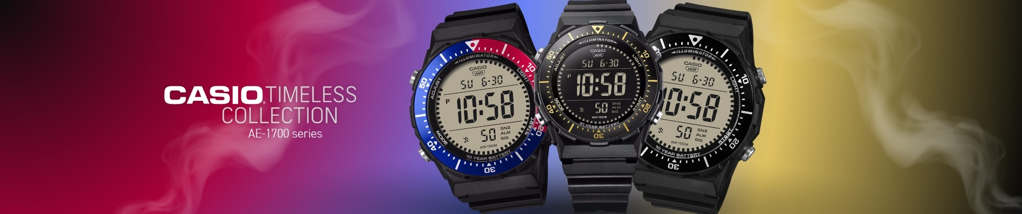 Casio AE-1700H - sportowe zegarki cyfrowe z obrotowym bezelem diver