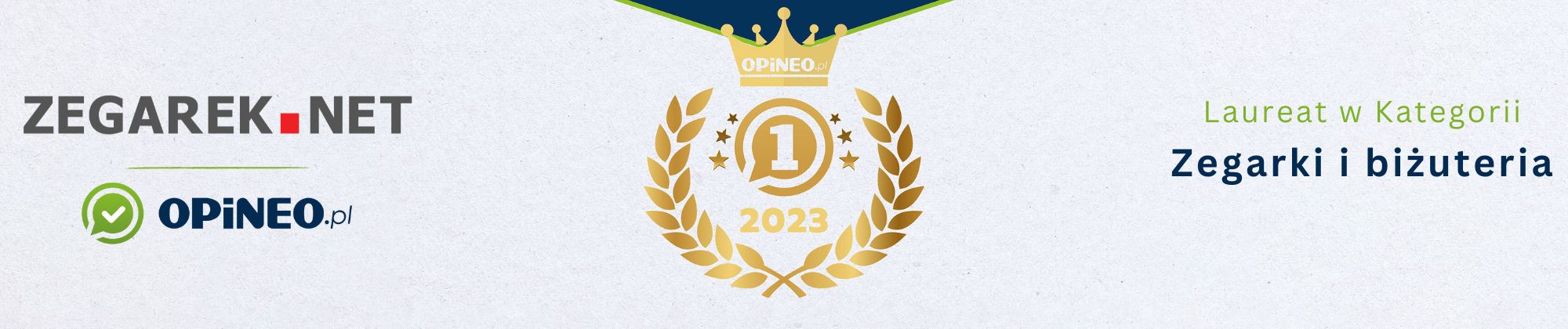 ZEGAREK.NET zdobywa I miejsce w Rankingu Sklepów Internetowych OPINEO 2023!
