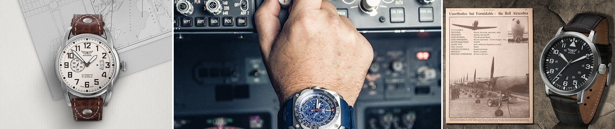 Zegarki Aviator - ponadczasowe zegarki lotnicze inspirowane powietrzną żeglugą