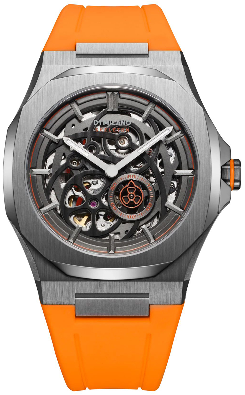 D1 Milano D1-SKRJ16 SLICE ORANGE SKELETON RUBBER 41.5 MM - Zegarek.net