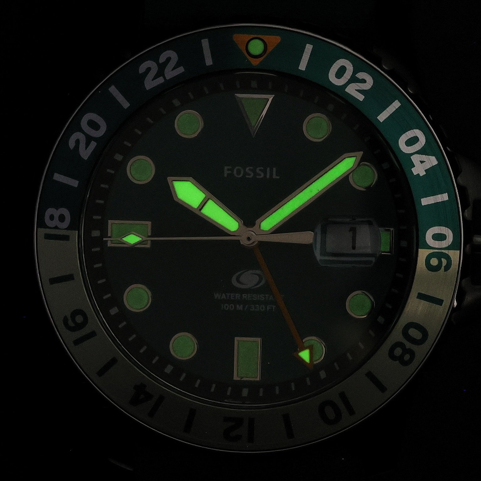 Fossil FS5992 BLUE GMT Silicone Strap 46mm - Zegarek.net