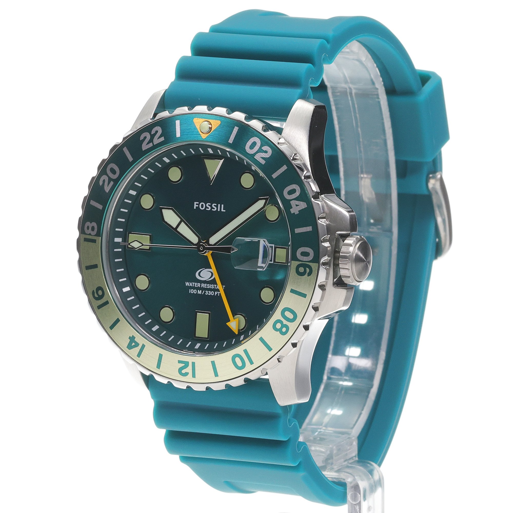 Fossil FS5992 BLUE GMT Silicone Strap 46mm - Zegarek.net