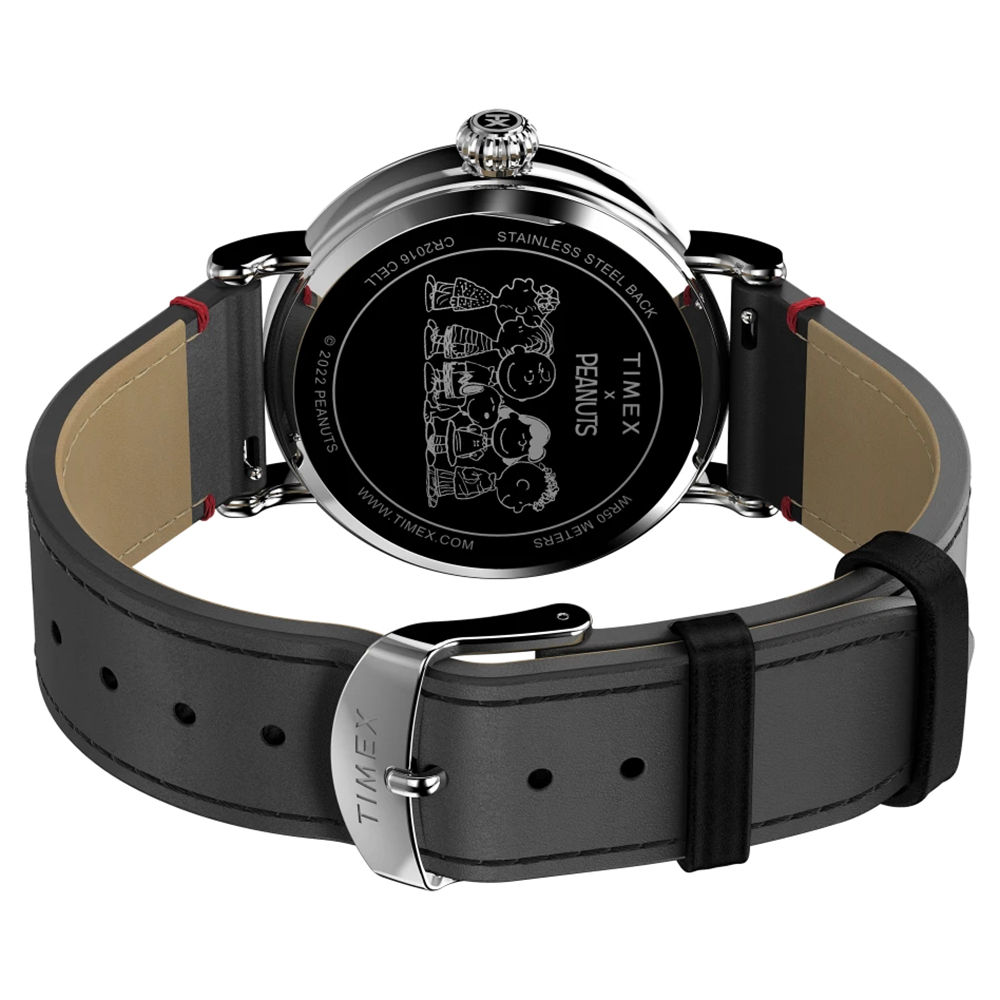 Montre Timex X Peanuts Snoopy Holidays 40mm - Boîtier Laiton - Bracelet Cuir