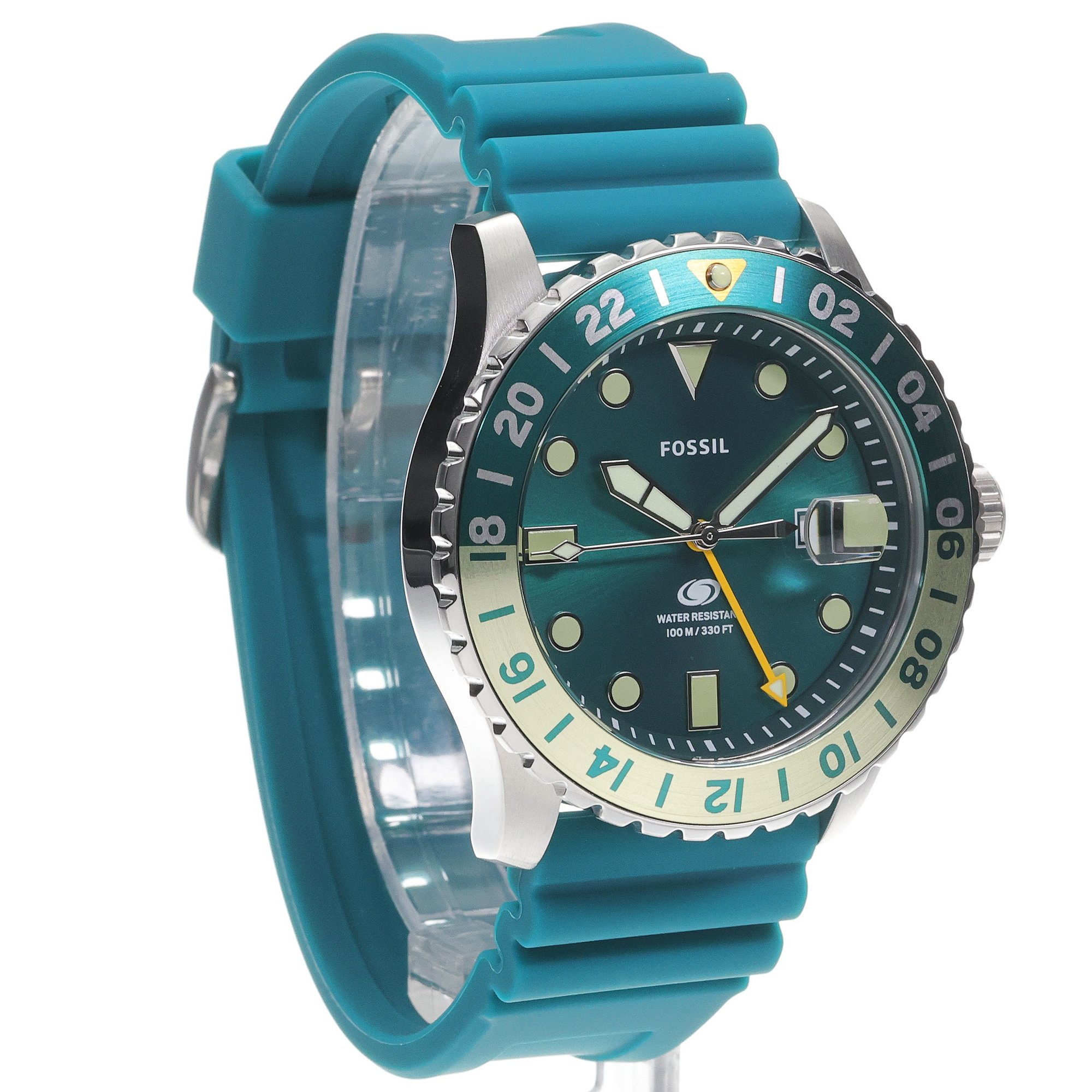 Fossil FS5992 BLUE GMT Silicone Strap 46mm - Zegarek.net