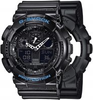 Zegarek męski Casio G-SHOCK Original SET GA-100-1A1ER + BEZEL 10407691 + PASEK 10378391
